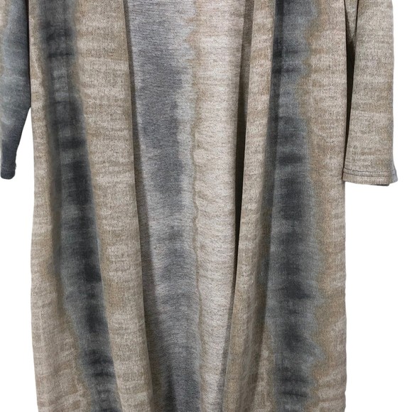 Cato Women’s Open Front Longline Cardigan Sweater Western Gray Beige Ombre  L - Picture 4 of 9